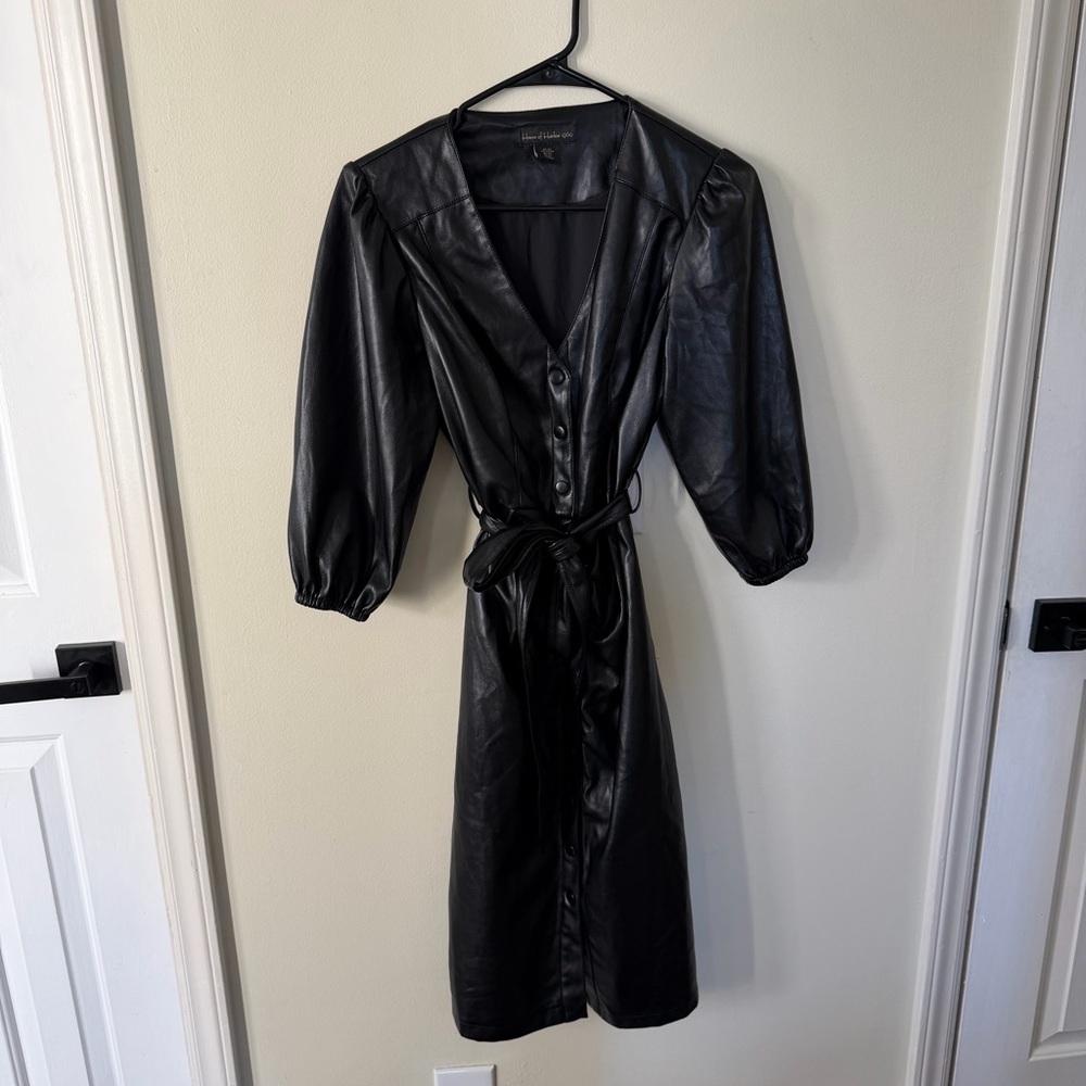 House of Harlow 1960 Black Faux Leather Dress